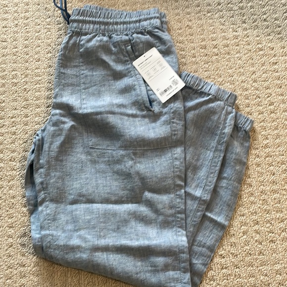 Athleta retreat linen jogger in blue nwt size 6 - Picture 3 of 6